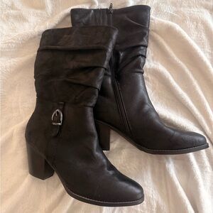 Black Leather Women's Boots